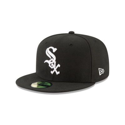 Black Chicago White Sox Hat - New Era MLB Authentic Collection 59FIFTY Fitted Caps USA4630792